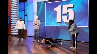 Digital Exclusive: Ellen’s ‘Family Feud’ Team Does Push-ups After Losing