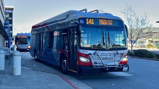 ⁴ᴷ⁶⁰ Super Loud Announcements! SamTrans 2023 New Flyer XE40 #1015 on Route 141