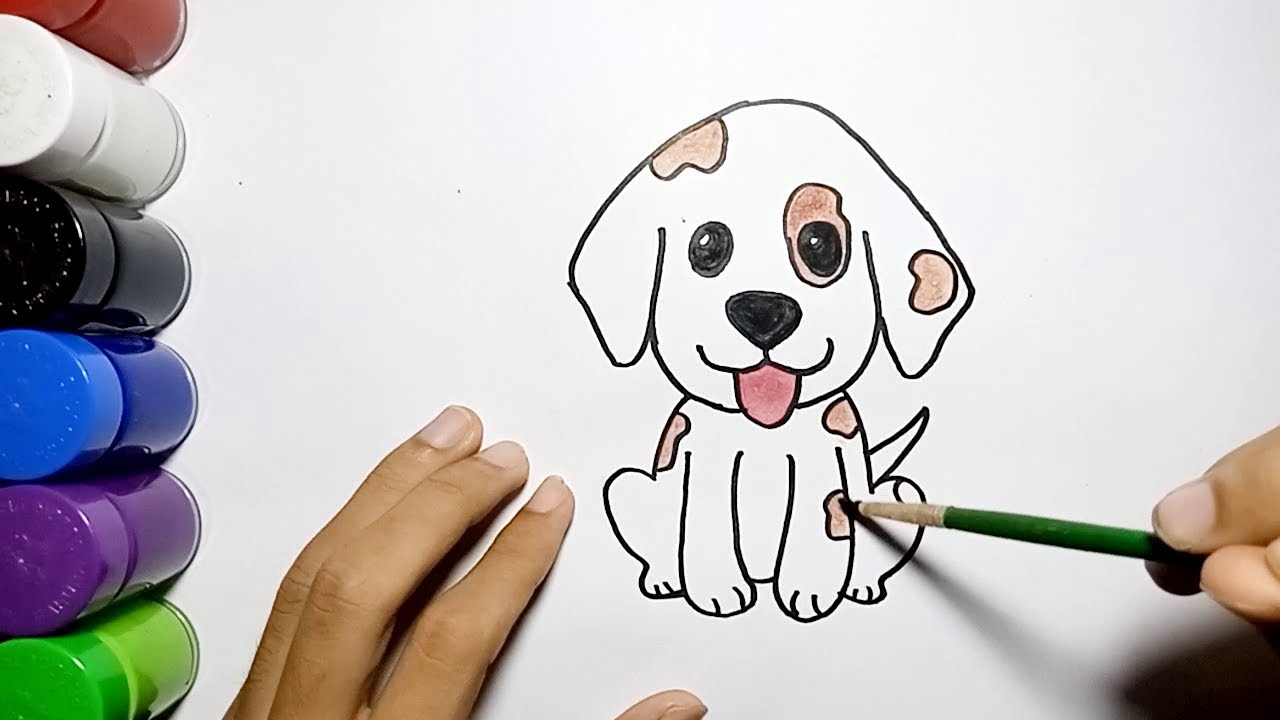 Cara Mudah Menggambar Anjing Lucu | How To Draw Cute Puppies Easy - YouTube