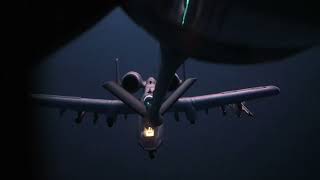 KC-135 Stratotanker refuels an A-10 Thunderbolt II over CENTCOM AOR