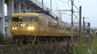 【4K】JR山陽本線　普通列車117系電車　ｵｶE-06編成+ｵｶE-04編成