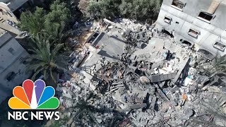 Drone footage shows massive destruction in Gaza one week after violence