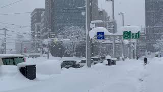 富山大雪市内状況 2021/1/9 Toyama City heavy snow 4K