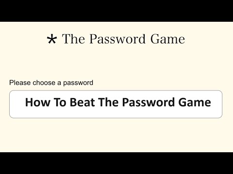 How To Beat The Password Game - YouTube