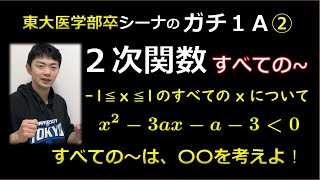 ガチ１Ａ２次関数②すべてのxで成立する不等式（東大医学部の解説動画）