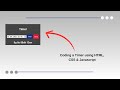 Coding a TIMER with HTML, CSS and Javascript