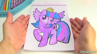 Painting My Little Pony Twilight Sparkle Art Set with Water Color Paints and Crayons