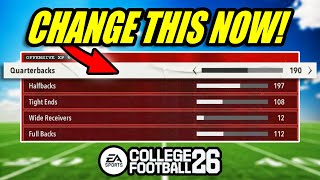 Most Realistic Dynasty Setting Sliders For Cfb 26
