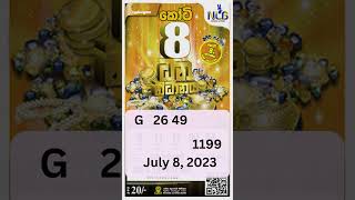 ධන නිධානය 1199 ජූලි මස, 08 වන සෙනසුරාදා / Dhana Nidhanaya 1199 Sat July 08, 2023 Lottery Result