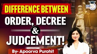 Difference between Order, Decree and Judgement!