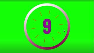18 seconds countdown timer with number display & with Alarm 🔔 | Greenscreen | copyright free