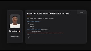 how create multiple constructor in java | JAVA TUTORIAL |