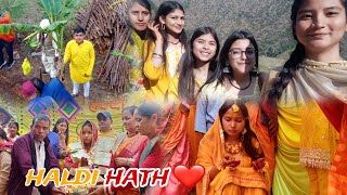 मंगल स्नान 💛😄 ।। haldi hath 😍 ।।