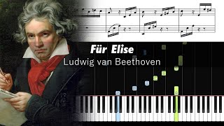 Beethoven - Für Elise - Piano Tutorial with Sheet Music