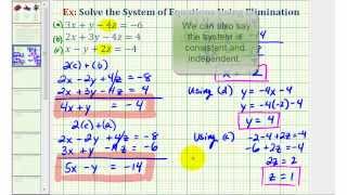Ex 1: System of Three Equations with Three Unknowns Using Elimination