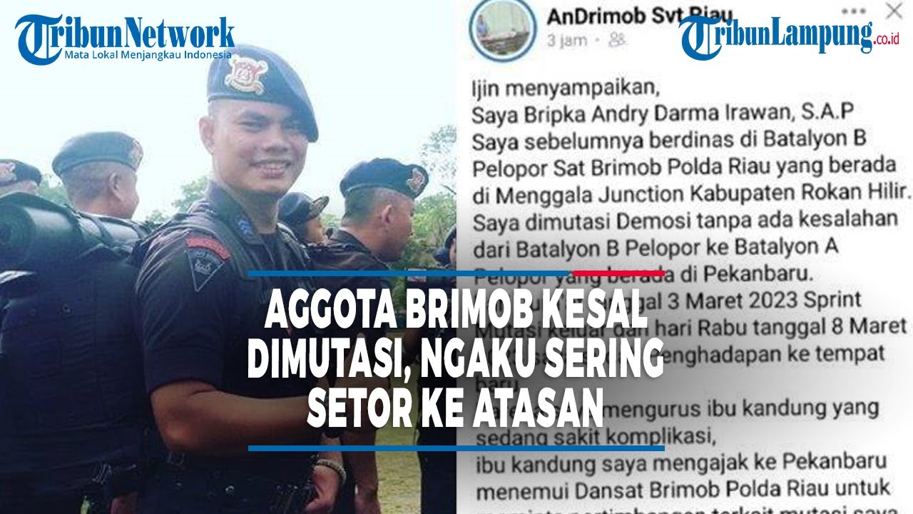 VIRAL ANGGOTA BRIMOB DI RIAU KESAL DIMUTASI, NGAKU SERING SETOR KE ...