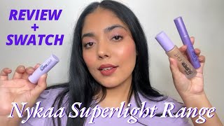 NEW NYKAA SUPERLIGHT RANGE | Skin Tint, Mascara, Lipstick | Detail Review + Swatch @Nykaa