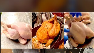 ローストチキンの縛り方(下準備、成形) Roast chicken Tied up