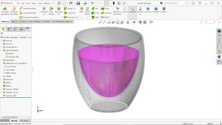 SolidWorks Double Wall glass with liquid