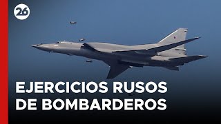 Bombarderos estratégicos rusos realizan ejercicios y maniobras militares