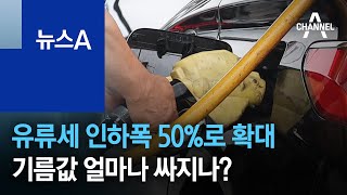 유류세 인하폭 50%로 확대…기름값 얼마나 싸지나? | 뉴스A