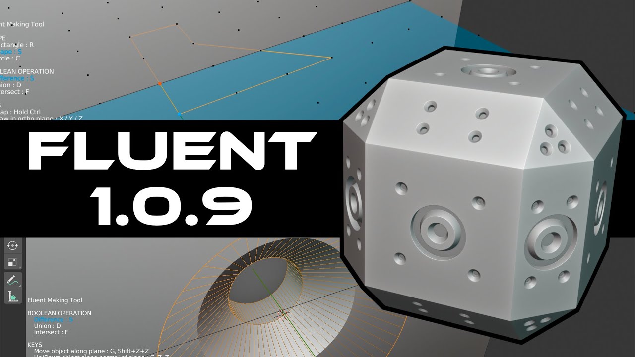 Fluent blender. Fluent Addon. Fluent 3d. Bool Tool в блендере.