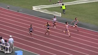 62th全実 女子100m予選1組 清水めぐみ12.15(-0.8)