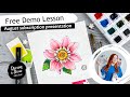 Free Watercolor Sketching Demo Lesson Flower Dahlia for Beginners | Art Drawing Tutorial