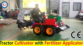 4WD Mini Tractor Rotary Tiller with Fertilizer Applicator