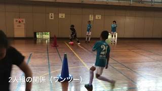 【フットサル練習方法】2人組の関係（ワンツー）【育成年代】