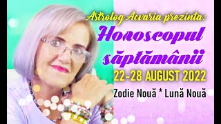 ZODIE NOUA☀♍ & LUNA  NOUA🌙♍ Horoscopul saptamanii 22-28 august 2022 cu astrolog ACVARIA
