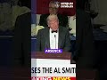 Trump delivers hilarious roasts as to why Harris wasn't at the Al Smith dinner.