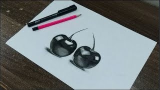 DRAW HYPER REALISTIC CHERRIES | 3D CHERRIES | TODAY WITH ME
