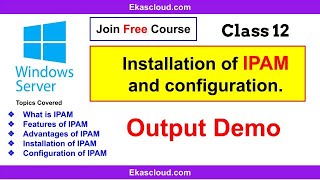 #IPAM(Demo) What is IPAM Install and Configuration in Windows Server | Ekascloud | Huzefa