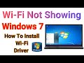Wi-Fi Network Not Showing - How to install Wi-Fi Drivers  - Wi-Fi Not Working