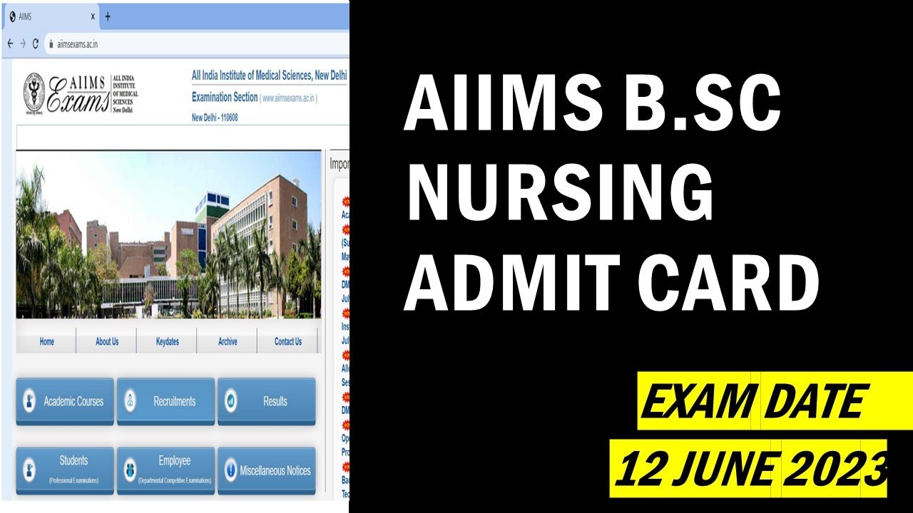 Aiims B.sc Nursing Hons Admit Card 2023 ! SK NET POINT - YouTube