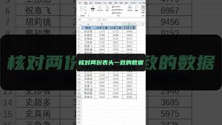 【Excel教学】快速核对数据的3种方法，只有1%的人知道 #excel #文员零基础入门教程 #核对数据 #excel表格 #办公技巧 #办公技巧 #干货 #excel技巧