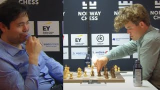 Magnus TROLLS Hikaru Nakamura with TOUCHING the PIECE