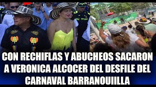 CON RECHIFLAS Y ABUCHEOS SACARON A VERONICA ALCOCER DEL DESFILE DEL CARNAVAL BARRANQUIILLA