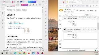 NumPy: Creating a Vector, a Matrix, a Sparse Matrix