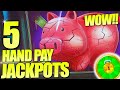 Fantastic! 5 Hand Pay Jackpots On Superlock Piggy Bankin Slot Machine!