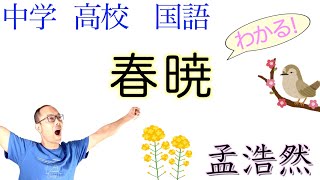 漢詩①春暁〈春眠暁を覚えず〉漢詩の風景・漢詩の世界←国語教科書の解説【書き下し/現代語訳/現代仮名遣い】