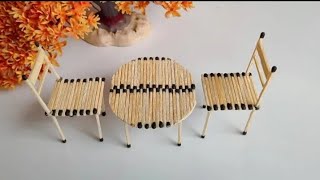 Matchstick craft || How to make table and chairs with matchsticks || ManisH Creative