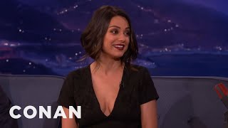 Mila Kunis Can't Deal With Her New Boobs | CONAN on TBS