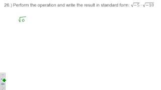 Honors PreCalc 2.4 - Complex Numbers