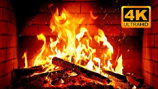 FIREPLACE 4K 🔥 Fireplace video with Burning Logs \u0026 Fire Sounds