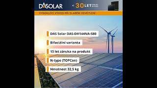 Bifaciální solární panely DAS Solar s označením DAS-DH144NA-580