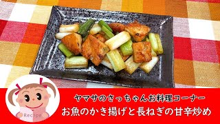 【簡単レシピ】お魚のかき揚げと長ねぎの甘辛炒め　237