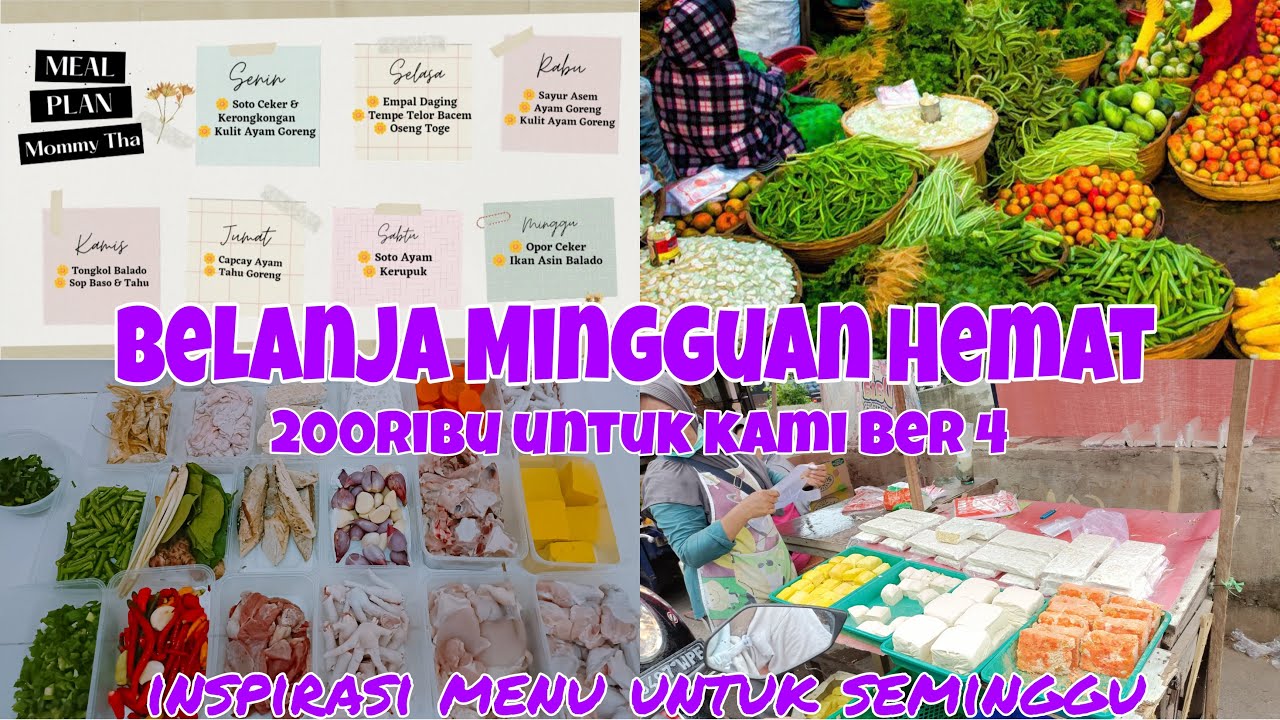 BELANJA MINGGUAN HEMAT || FOOD PREPARATION || INSPIRASI MENU MEAL PLAN ...