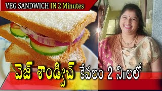 VEG SANDWICH IN 2 MINUTES//2 ని||ల్లో నోరూరించే వెజ్ శాండ్విచ్//Godarolla Vantalu